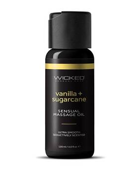 Wicked Sensual Care 713079909944 Vanilla And Sugarcane Massage Oil - 4 Oz