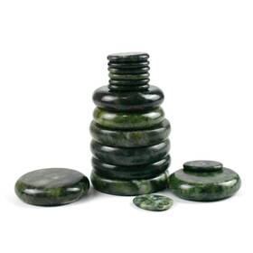 Windfulogo 292812123457 16pcs Large Hot Massage Stones Set Natural Green Jade Heated Warmer Stone For