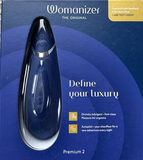 53453 Womanizer Premium 2 Air Vibrator Blueberry 14 Intensity Levels