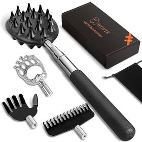 Y1-1113 Wovte Extendable Back Scratcher For Men Women With 4pcs Detachable Scratching