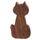 Wspb000002 Rusticity Wooden Puzzle Box Cat Handmade Inch