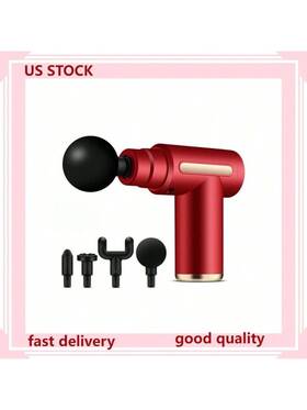 Xi Le Sports 800689616031 1pc Portable Mini Massage Gun Electric Muscle With 4 Heads