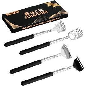 Ywc177 Xkos 4 Pack Different Back Scratcher Portable Telescoping With Rubber Black