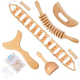 Xokocli 723258390302 5-in-1 Wood Therapy Massage Tools Lymphatic Drainage Massager For Muscle Pa Inch