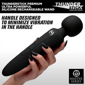 Af950 Xr Brands Thunderstick Ultra Powerful Silicone Rechargeable Wand Massager Waterproof Black