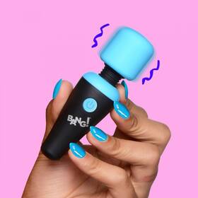 Ag786-blue Xr Brands Blue Silicone Mini Massage Wand Powerful Little Massager Vibe Usb Rechargeable