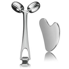 Jhy-fmr-2-steel Yeamon Face Massager Metal Roller Gua Sha Massage Tool For Neck Eye Body