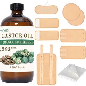 100-bmy Yhovid 10 Pcs Organic Cotton Castor Oil Pack Wrap - Reusable Light Yellow