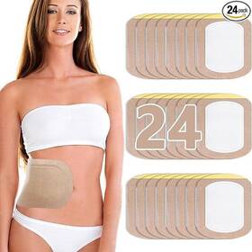 Yhovid 744110362527 24pcs Castor Oil Pack Wrap Organic Cotton Patches Disposable Self-