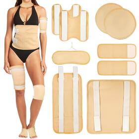 Yueur 730171192845 Castor Oil Pack Wrap 9 Pcs - Reusable Hot/cold Therapy Kit For Neck Back Knee