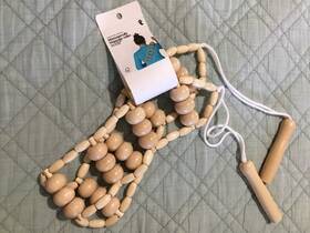 3048579 Zebra Wood Back Massage Roller Rope Therapy Cellulite Self Tools