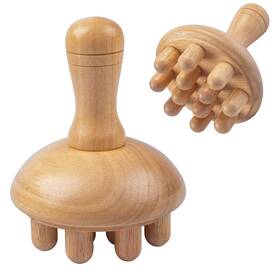 Zhijiazhi 774829012543 Wooden Mushroom Shape Massager Manual Wood Therapy Massage Tool Anti Cellu
