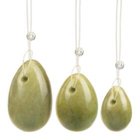 Cy774 Zorza 3pcs Eggs Massage Stone Jade Natural Stress Exercise Release Ba
