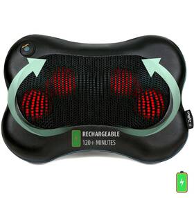 Zma-13rb-bk Zyllion Shiatsu Back And Neck Massager With Heat - Cordless Rechargeable 3d K
