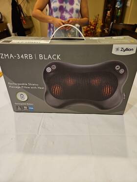 Zma-34rb Zyllion Shiatsu Back And Neck Massager Heat - Cordless Rechargeable