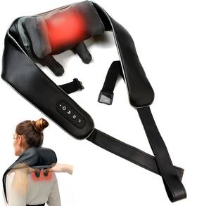 Zma-36-bk Zyllion Shiatsu Neck And Shoulder Massager With Heat Fsa/hsa Eligible - Cordless Re