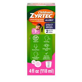 Zyrtec 300450205049 Childrens Liquid Kids Antihistamine 4 Fl Oz Pack Of 1 Pink