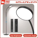 Adjustable Height Floor Lamp With Remote Dimmable Led Gooseneck Tall Stand,black. Fixed Price $52.19.
