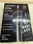 Aquasonic Elite Ultra-whitening Rechargeable Toothbrush Black. Fixed Price $39.99.