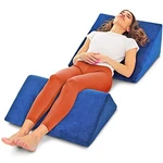 Allsett Health Bed Wedge 2 Separate Memory Foam Incline Pillows, Navy. Fixed Price $53.36.
