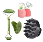 4PCS Facial Massager Set Of Jade Roller Gua Sha Hair Scalp & Ice Combo. Fixed Price $16.99.