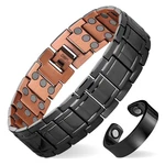 Fashtour Copper Bracelet For Men, 3X Strength 99.99% Pure One Size, Black Set. Fixed Price $34.52.