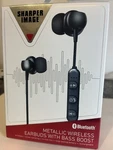 Sharper Image True Metallic Wireless Earbuds Bass Boost Noise Isolation Sealed. Fixed Price $9.90.