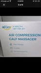 Alljoy AJACCM23 Air Compression Calf Massager Heat Therapy Portable Black. Fixed Price $35.00.