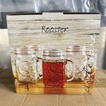 Circleware Glass Mason Jars, Set Of 4, 17 Oz, Rooster Mugs. Fixed Price $39.00.