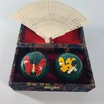 Vtg Butterfly Cloisonn Asian Baoding Balls Exercise Stress Relief Meditation. Fixed Price $14.99.