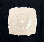 Fostoria Jenny Lind Pink Milk Glass Cameo Vanity Trinket Box Jewelry Dish Rare. Fixed Price $145.00.