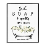 Stupell Industries Fresh Soap And Water Tub Bathroom Design Framed Gicle.... Fixed Price $37.66.