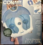 Conair Deluxe Massaging Foot Spa With Soothing Combination Of Vibration, Heat. Fixed Price $37.99.