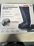 - Xlarge Sharper Image Air Compression Boots Flex Leg Massager Open Box. Fixed Price $45.00.