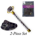Natural Amethyst Gemstone Gua Sha Set Face Roller Massager Facial Skin Eyes Neck. Fixed Price $19.99.