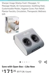 Sharper Image Shiatsu For Foot Pain W/ Compression & Rolling, Heated Massage. Fixed Price $115.00.