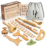 10-IN-1 Wood Therapy Massage Tools Lymphatic Drainage With Gua Sha. Fixed Price $74.95.