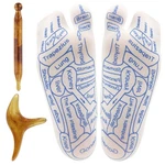 Peutier Foot Massage Socks With 2 Tool, Pressure Men, White, Amber. Fixed Price $12.90.