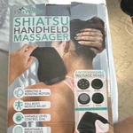 Flexworks Shiatsu Handheld Massager 4 Heads Black Vibrating Rotating. Fixed Price $18.99.