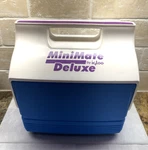 Igloo Mini Mate Deluxe Cooler Lunch Box Vtg 90'S Blue White Purple Made Usa. Fixed Price $18.95.