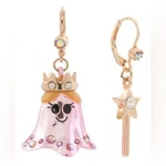Betsey Johnson Ghost Princess Wand Earrings Mismatched Pink Gold Kitsch Nwt. Fixed Price $20.00.