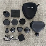 Theragun Mini Handheld Percussive Massager With Cord, Case + 8 Attachments. Fixed Price $100.00.