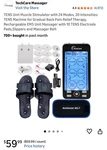 Tens Unit Muscle Stimulator 24 Modes Dual Channel Combo Set Slippers + Belt. Fixed Price $37.99.