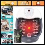Relaxing Foot Spa Bath Massager With Heat, 22 Rollers, Jets & Vibration - Grey. Fixed Price $92.99.
