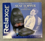 Brookstone Relaxor Therapy 10-MOTOR Massaging Seat Topper W/ Heat Model 994. Fixed Price $24.95.