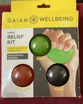 Gaiam Wellbeing Hand Relief Kit Soft Medium Firm Stress Pain Balls. Fixed Price $11.95.