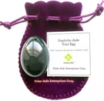 Polar Jade Nephrite Egg, Predrilled Yoni Medium Dark Green To Black. Fixed Price $71.99.