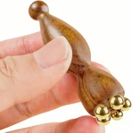 Mini Ice Roller, Sandalwood Facial Massage Tool, 5 Copper Beads For Face Eye. Fixed Price $7.69.