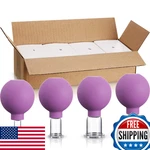 Bbto 4 Pieces Glass Cupping Set Silicone Cups Massage Vacuum Sucti. Fixed Price $40.51.