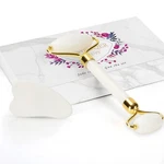 Yltneuqer Gua Sha Facial Massage Tool & Jade Roller Set, Middle, White. Fixed Price $21.90.